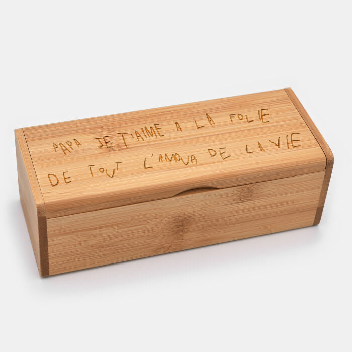 Boîte à lunettes personnalisée bois gravé