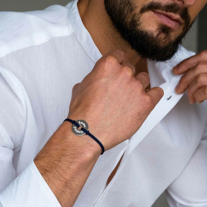 Bracelet homme personnalisé cordon double
