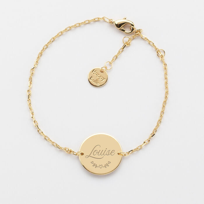 Bracelet chaine personnalisé médaille gravée