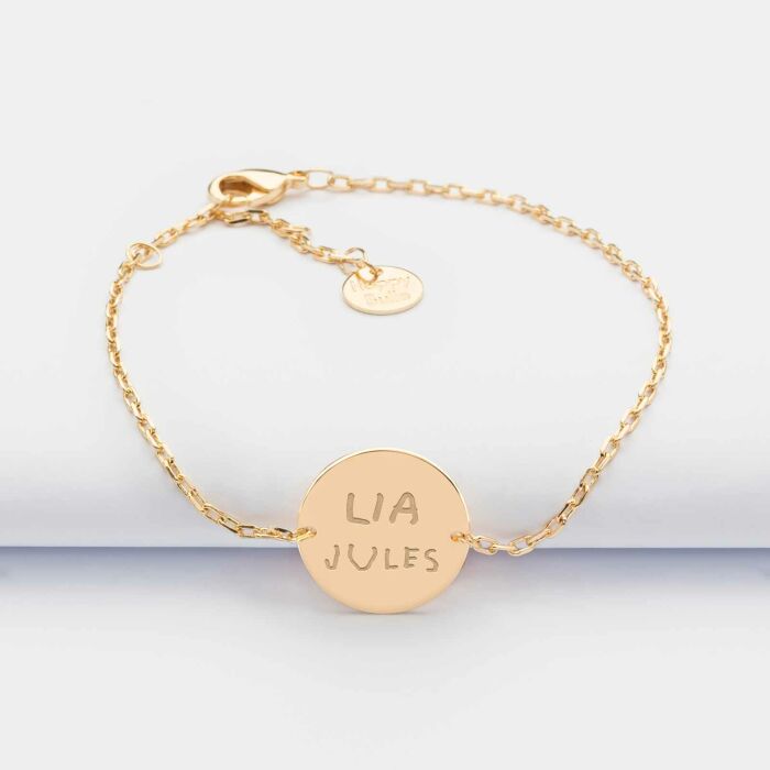 Bracelet chaine personnalisé médaille gravée
