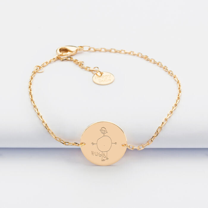 Bracelet chaine personnalisé médaille gravée