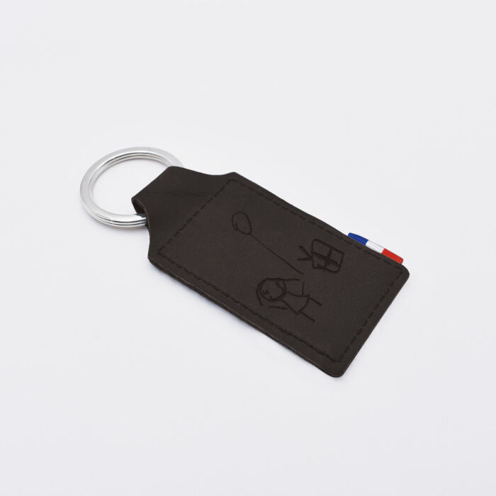 Porte-clés personnalisé gravé cuir rectangle