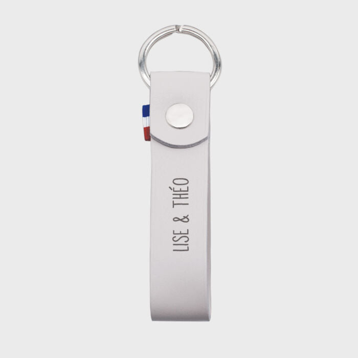 Porte-clés personnalisé gravé cuir lanière