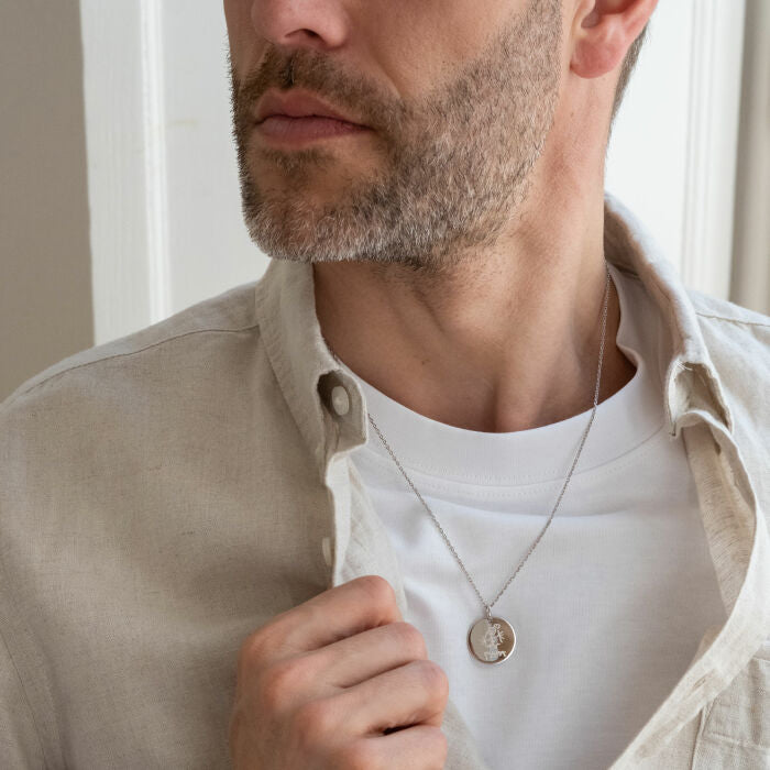 Pendentif homme personnalisé médaille gravée