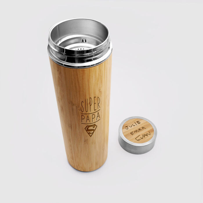 Gourde isotherme personnalisée bambou 500 ml