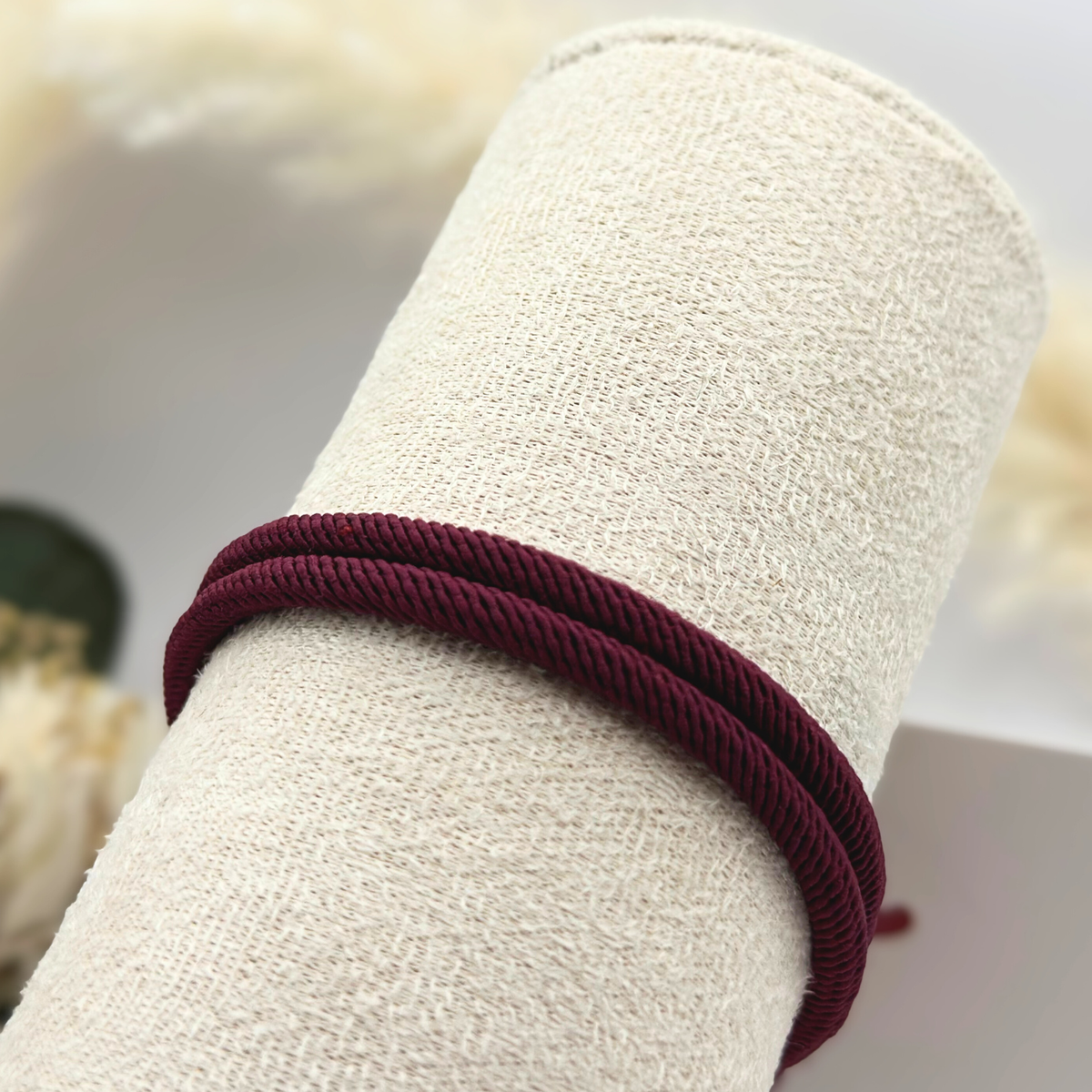 Bracelet à double cordon 5 mm – bordeaux