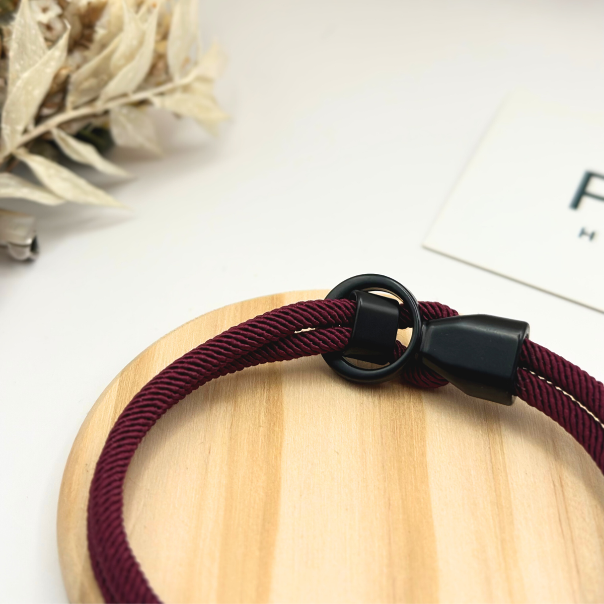 Bracelet à double cordon 5 mm – bordeaux