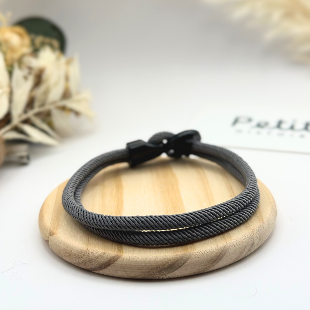 Bracelet à double cordon 5 mm – Gris