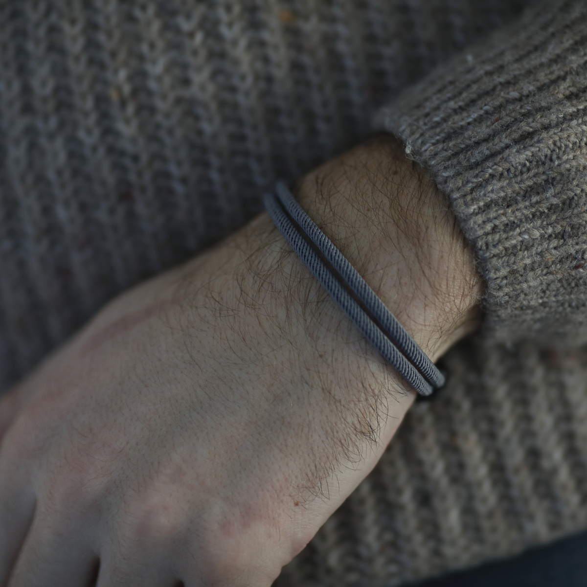 Bracelet à double cordon 5 mm – Gris