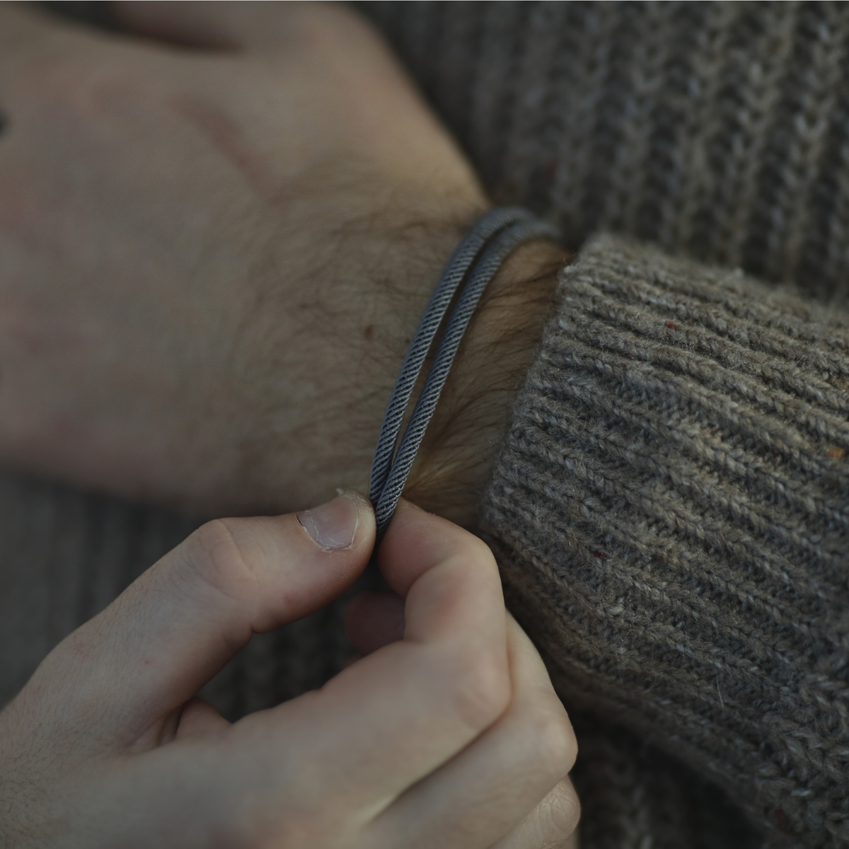 Bracelet à double cordon 5 mm – Gris