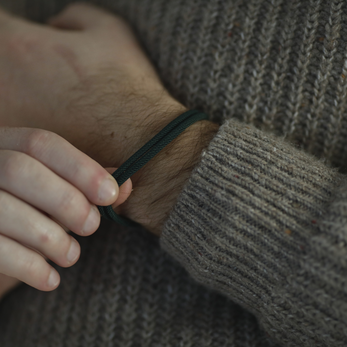 Bracelet à double cordon 5 mm – Vert canard