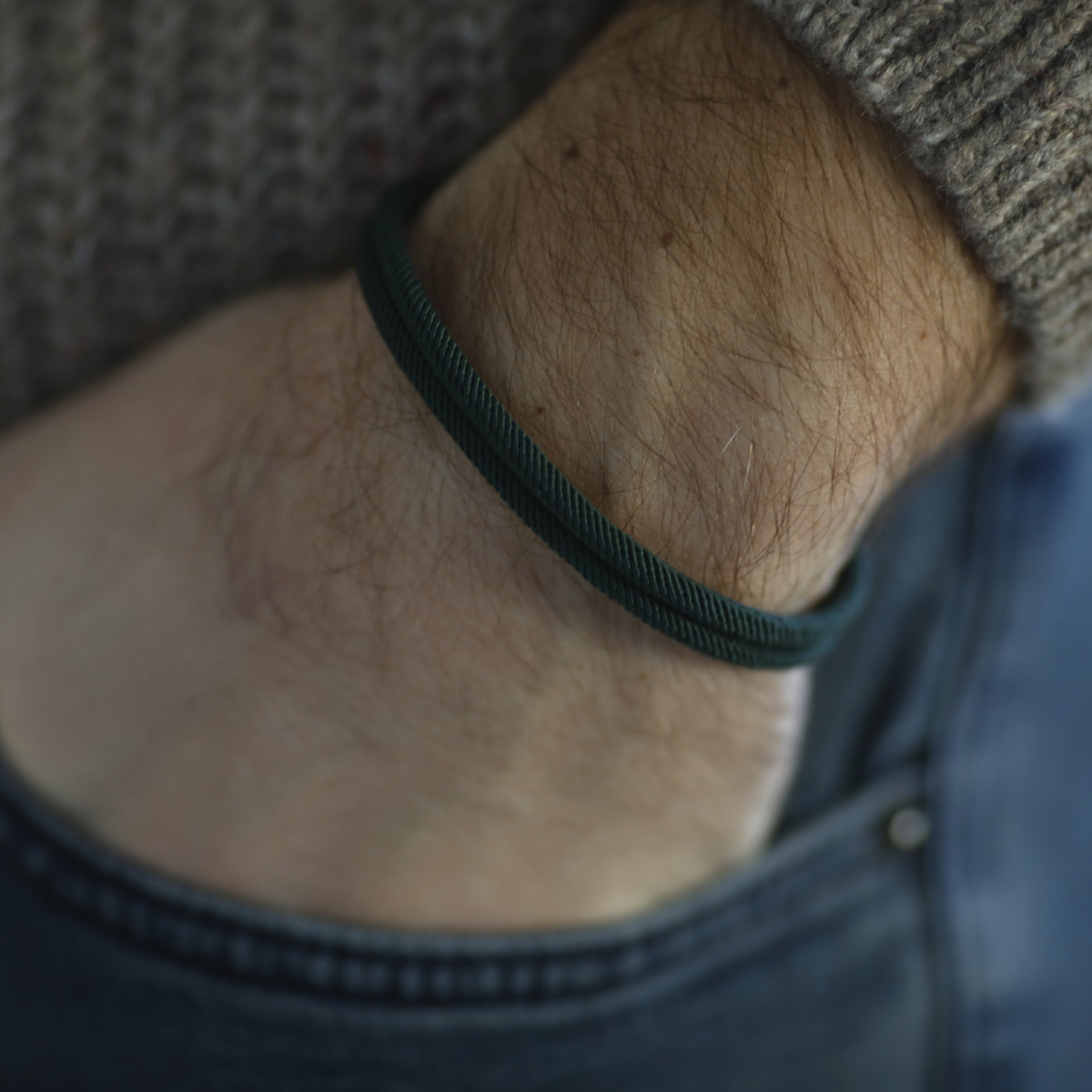 Bracelet à double cordon 5 mm – Vert canard