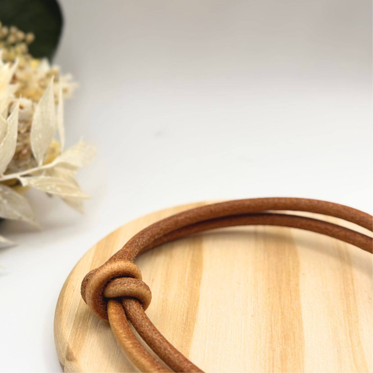 Bracelet en Cuir Marron & Métal - "Argent"