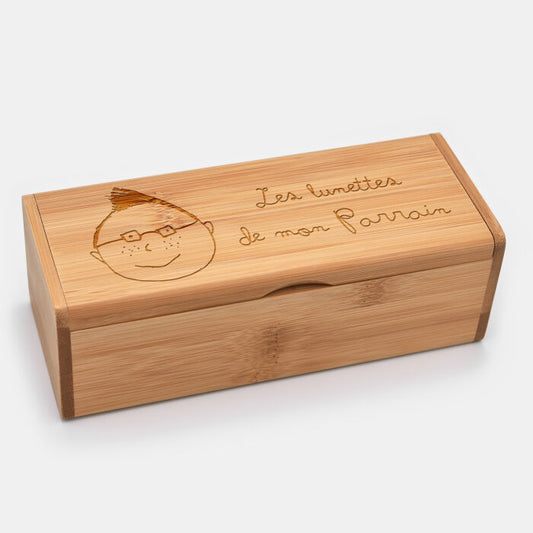 Boîte à lunettes personnalisée bois gravé