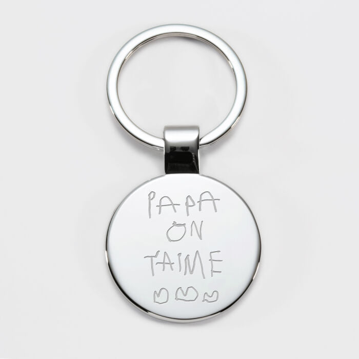 Porte-clés rond en acier inoxydable
