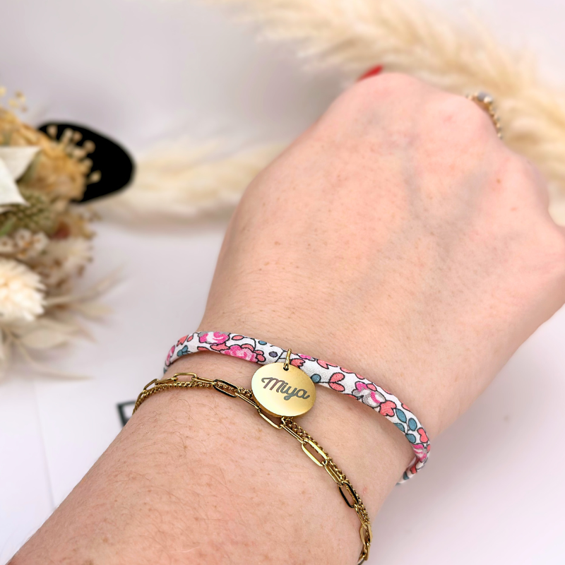 Bracelet Liberty – Bouquet Pastel – plaqué or