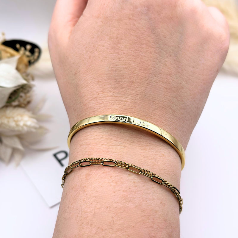 Jonc en plaqué or – Good Luck