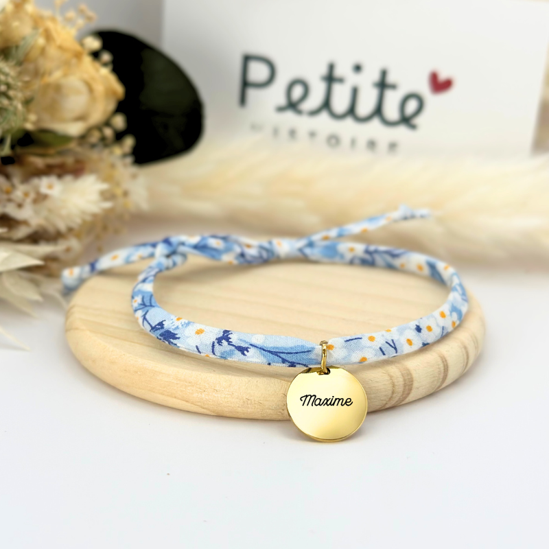 Bracelet Liberty &quot;Marguerite Azur&quot; – Plaqué or