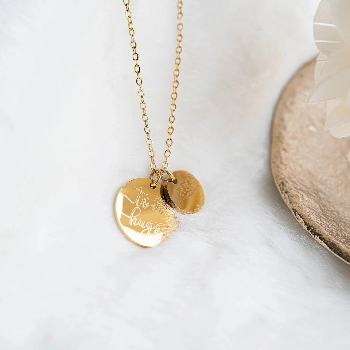 Collier médaille ronde - 15 mm