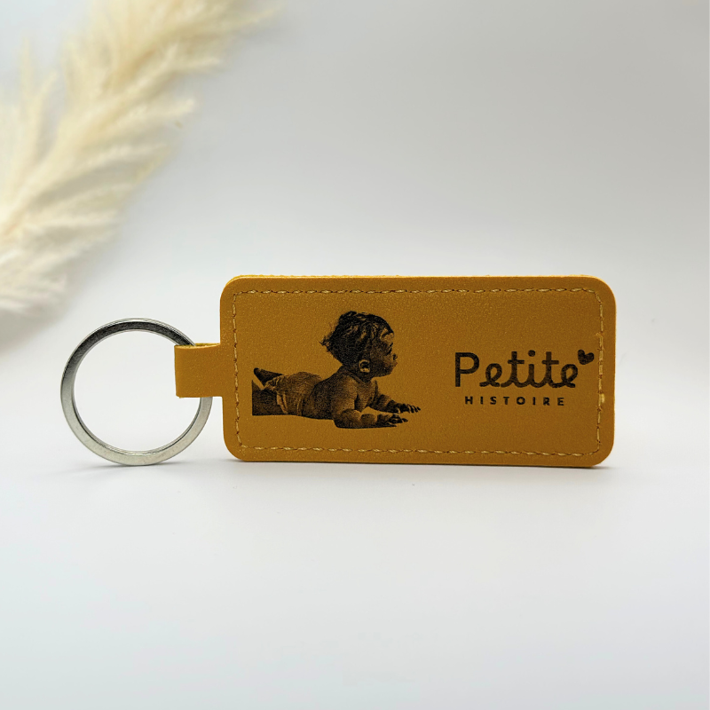 Porte-clés cuir rectangulaire