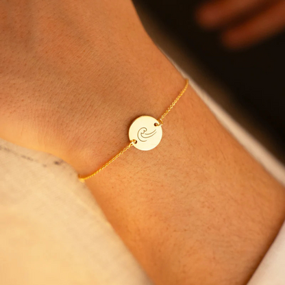 Bracelet médaille ronde - 15 mm -