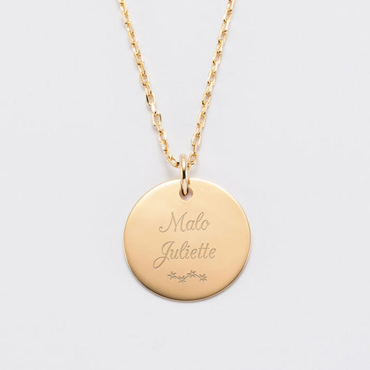 Pendentif personnalisé médaille ronde - Argent 925