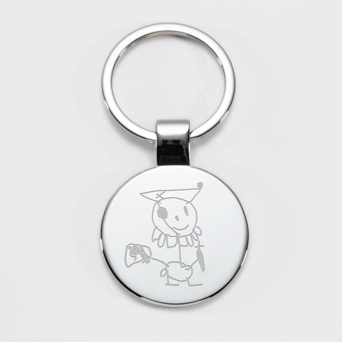 Porte-clés rond en acier inoxydable
