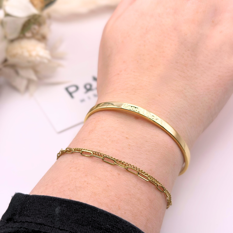 Jonc en plaqué or – Good Luck