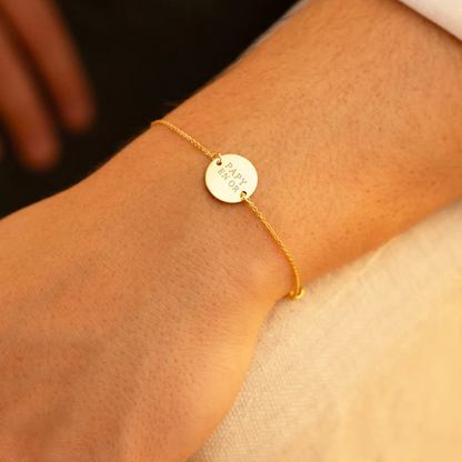 Bracelet médaille ronde - 15 mm -
