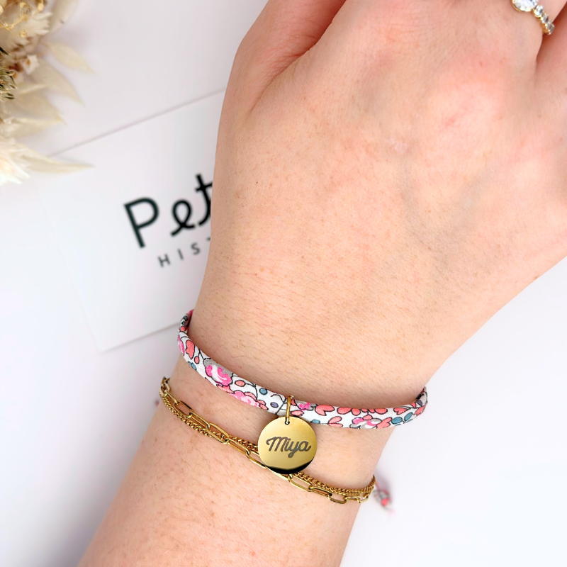 Bracelet Liberty – Bouquet Pastel – plaqué or