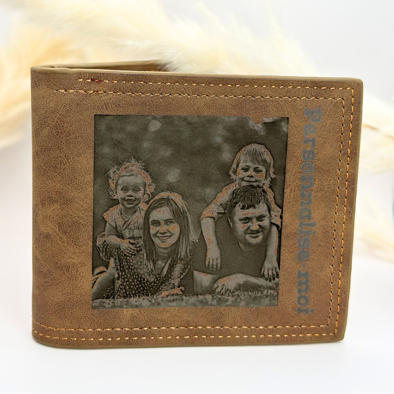 Portefeuille en daim personnalisé marron