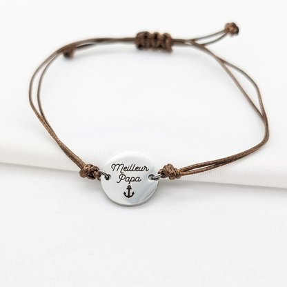 Bracelet Médaille À Deux Trous