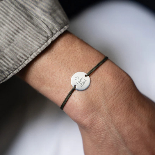 Bracelet Médaille À Deux Trous