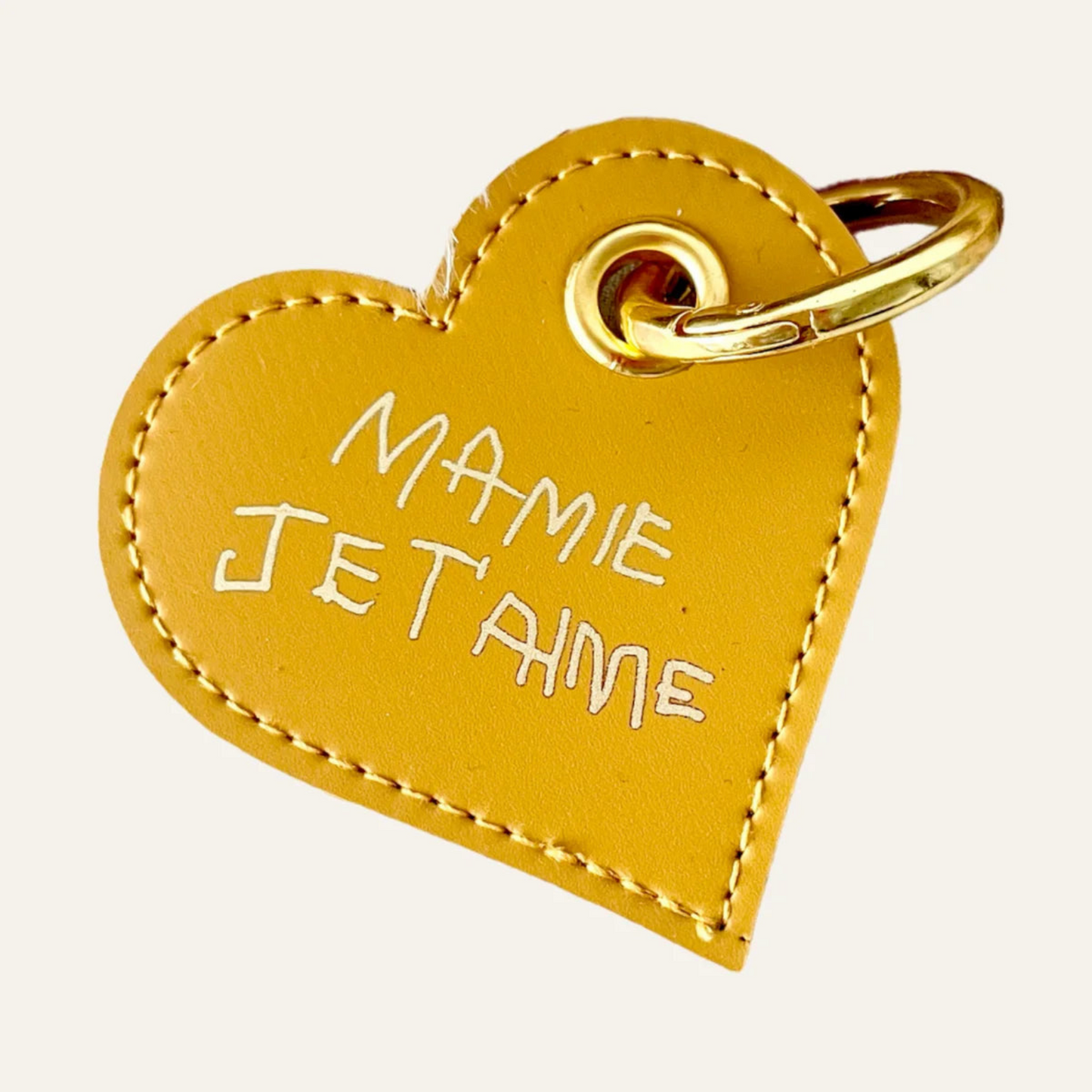 Porte-clés cœur personnalisé en cuir