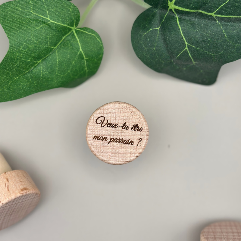 Bouchon de bouteille personnalisé bois gravé