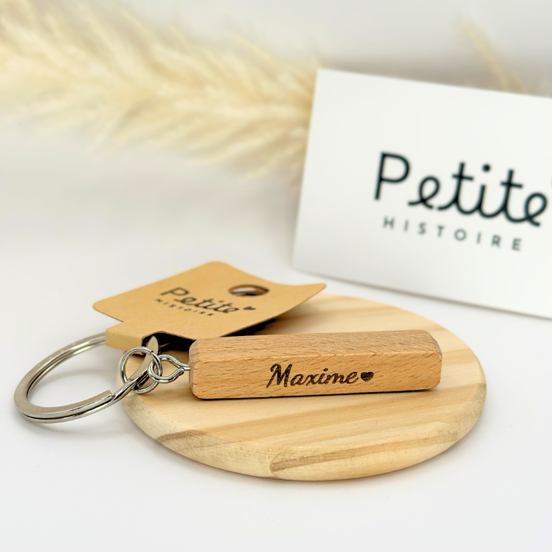 Porte-clés rectangulaire en bois