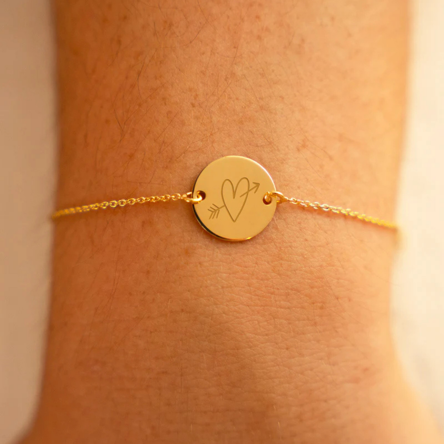 Bracelet médaille ronde - 15 mm -