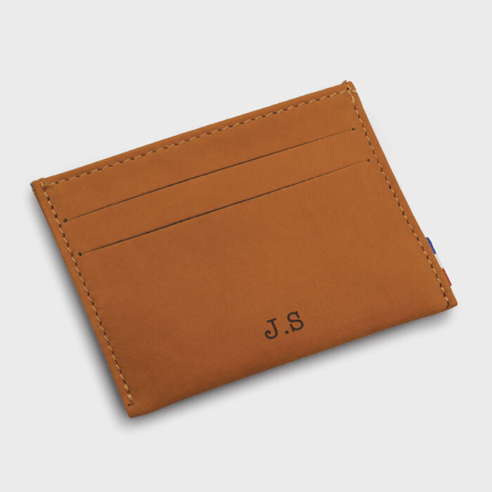 Porte-carte personnalisé cuir couleur Caramel