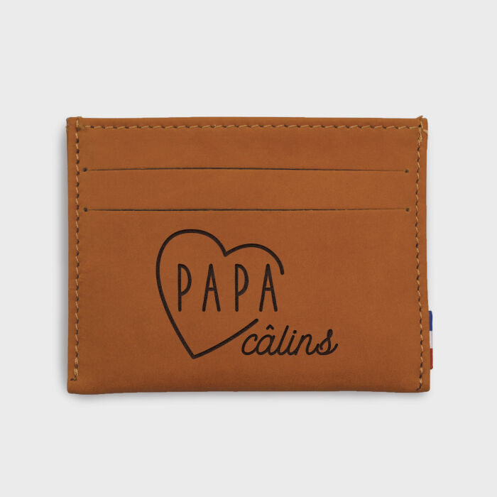 Porte-carte personnalisé cuir couleur Caramel