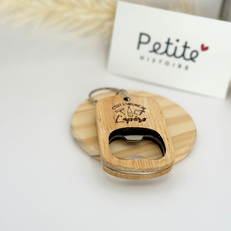 Porte-clé décapsuleur en bois