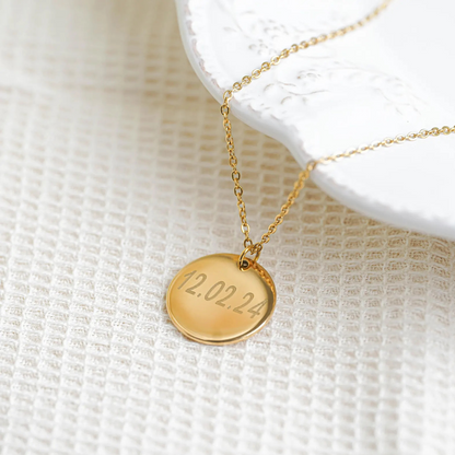 Collier médaille ronde - 15 mm