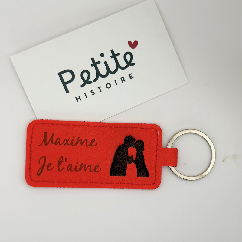 Porte-clés cuir rectangulaire