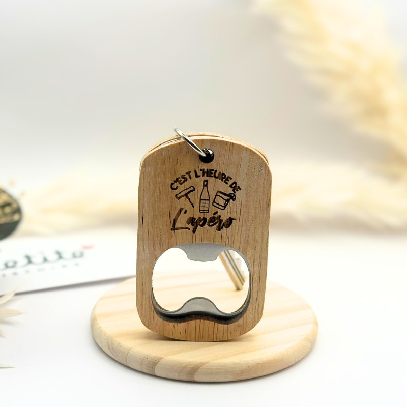 Porte-clé décapsuleur en bois