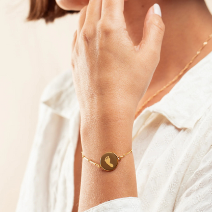 Bracelet médaille ronde - 15 mm -
