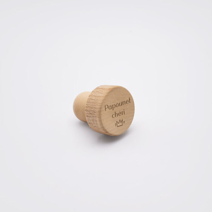 Bouchon de bouteille personnalisé bois gravé