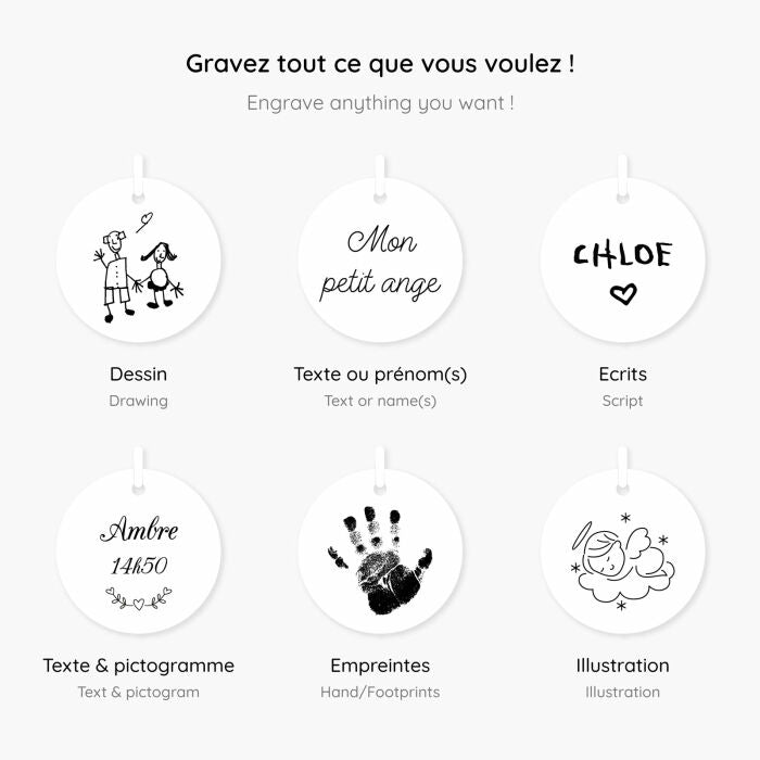 Pendentif personnalisé médaille ronde - Argent 925