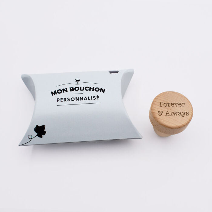 Bouchon de bouteille personnalisé bois gravé
