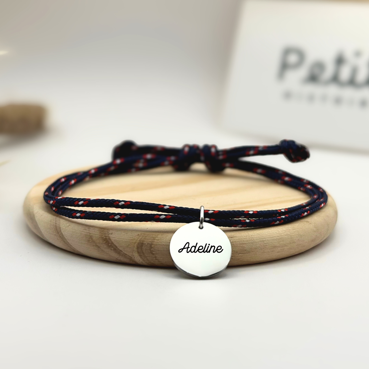 Bracelet double cordon - Marin "Argent"