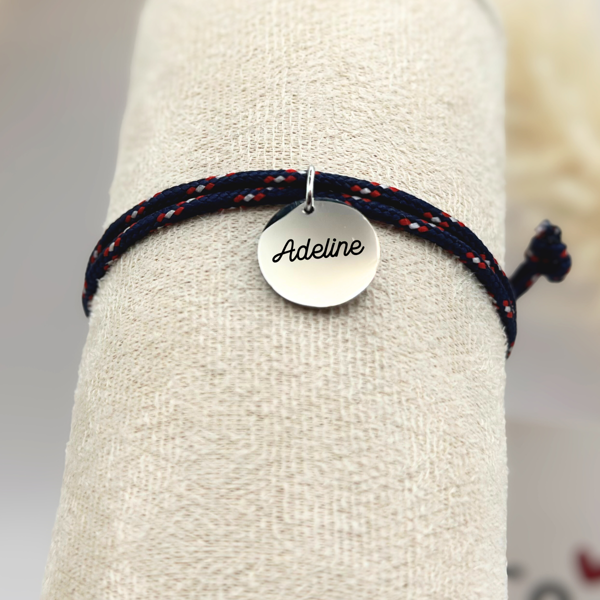 Bracelet double cordon - Marin "Argent"
