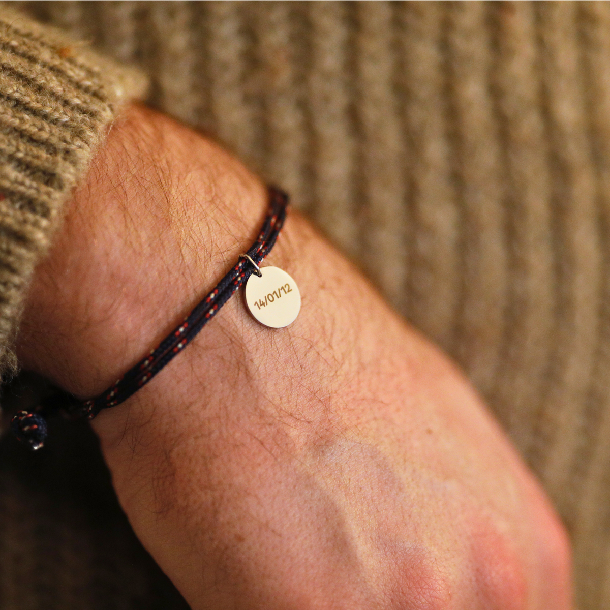 Bracelet double cordon - Marin "Argent"